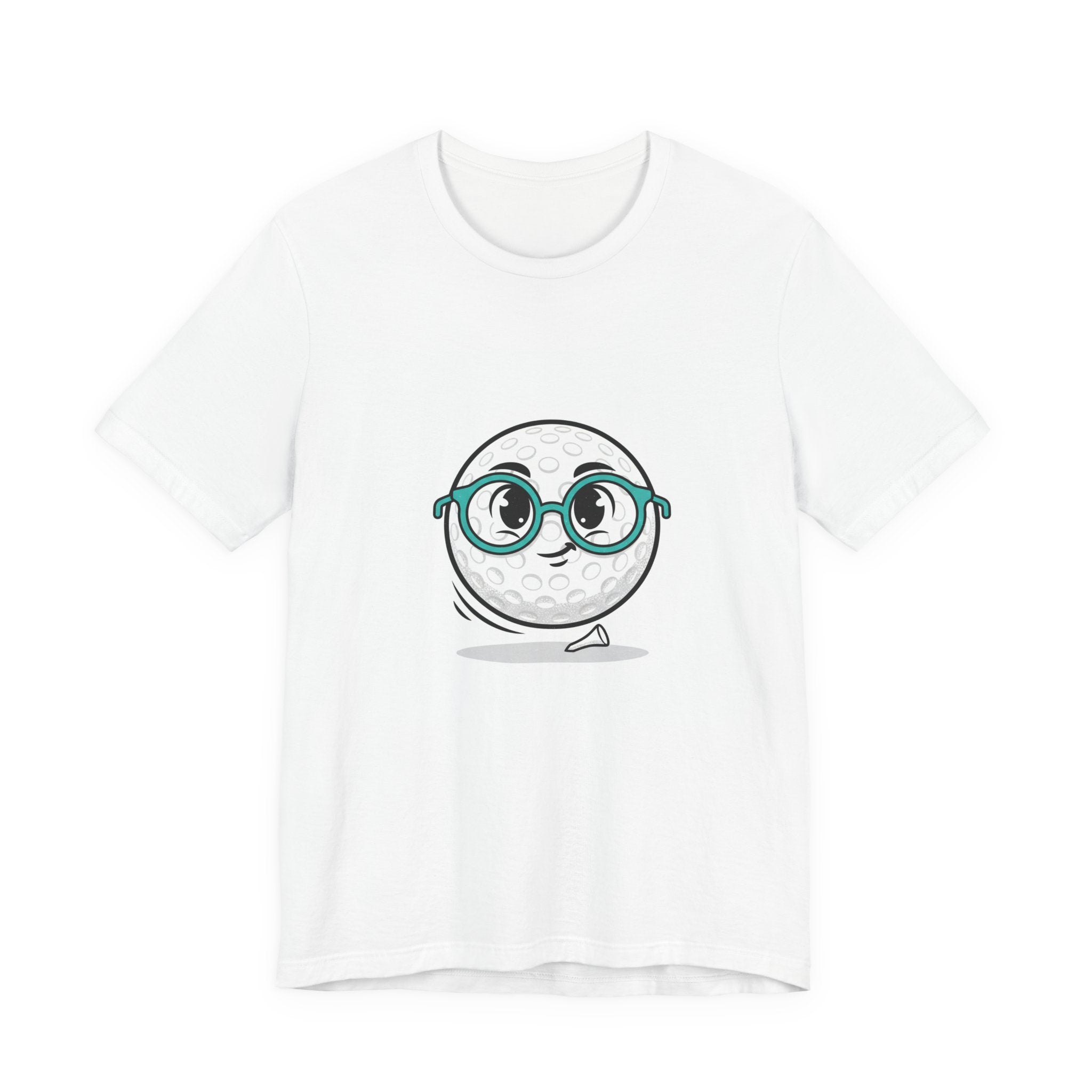 Golf Ball Nerd T‑Shirt — Cute Golf Cartoon with Glasses